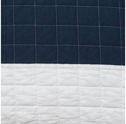 Lush Decor New Berlin Quilt Set Twin Navy White