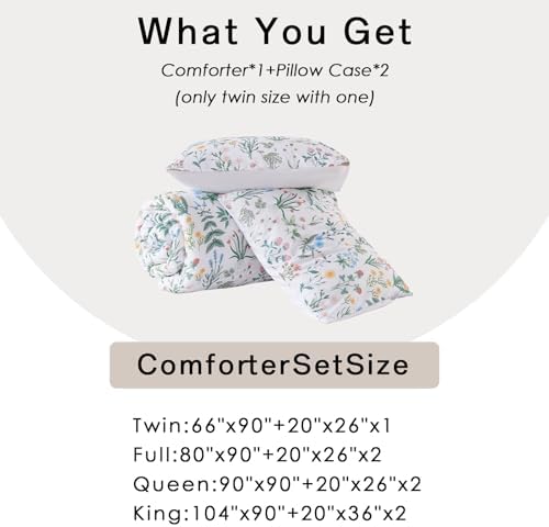 3-Piece Queen Comforter Set with Garden Floral Design