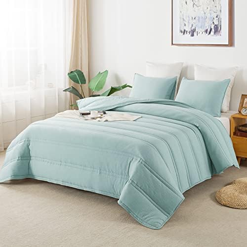 AnnaZ Home 3PC Comforter Set Light Blue Twin XL