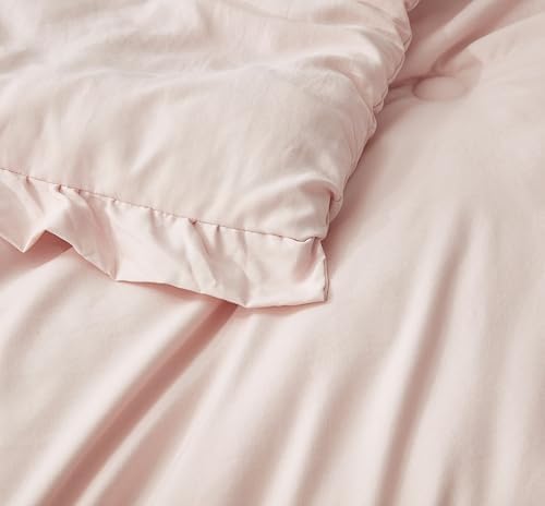 Chezmoi Collection Nora 3-Piece Comforter Set Queen Blush