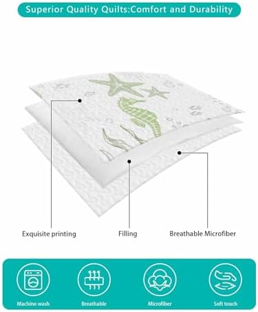 Coastal Sage Green Twin XL Quilt Set with 2 Pillow Shams