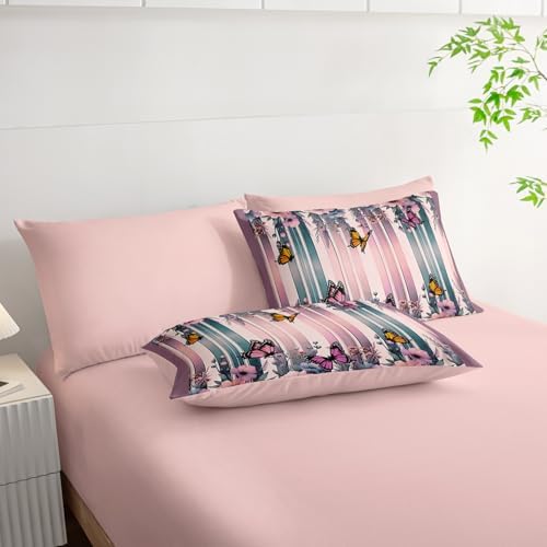 Pink Butterfly Comforter Set Queen 7 Piece