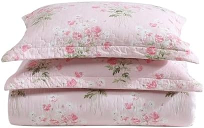 Laura Ashley King Quilt Set with Shams and Coquette Decor