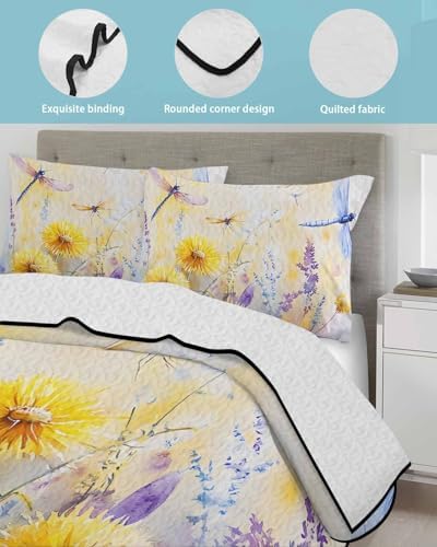 Stongaro Twin XL Quilt Set 3 Pieces Breathable Comforter 1