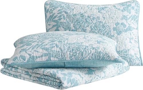 Tommy Bahama King Quilt Set with Shams Coastal Style 100 Cotton