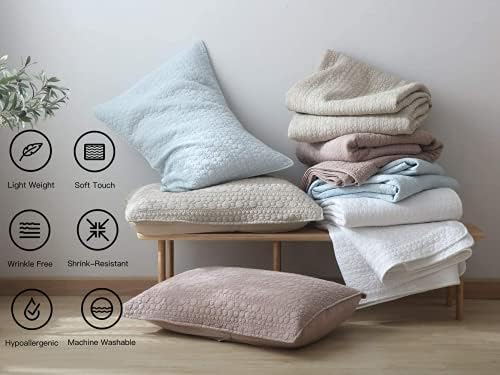 HORIMOTE HOME Quilt Set Twin Beige Stone-Washed Microfiber