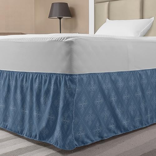 Lunarable Mid Century Bed Skirt with Elastic Wrap