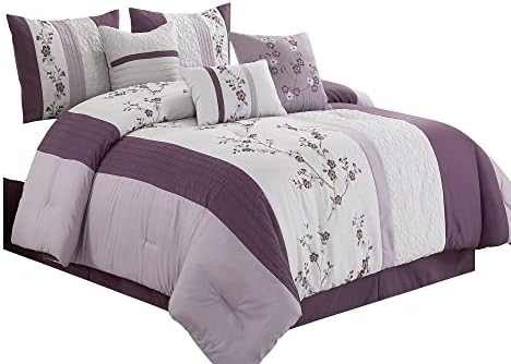 Chezmoi Collection Linnea 7-Piece Comforter Set Queen