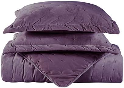 Royal Tradition Velvet Purple Fluffy Quilt Set 2pc Twin XL Oversized