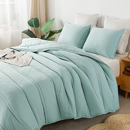 AnnaZ Home 3PC Comforter Set Light Blue Twin XL