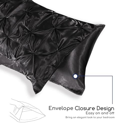 MRHM Satin Comforter Set Twin XL 5 Piece Black