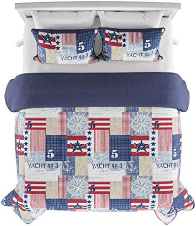 Lavish Home 2-Piece Quilt Set Nautical Americana