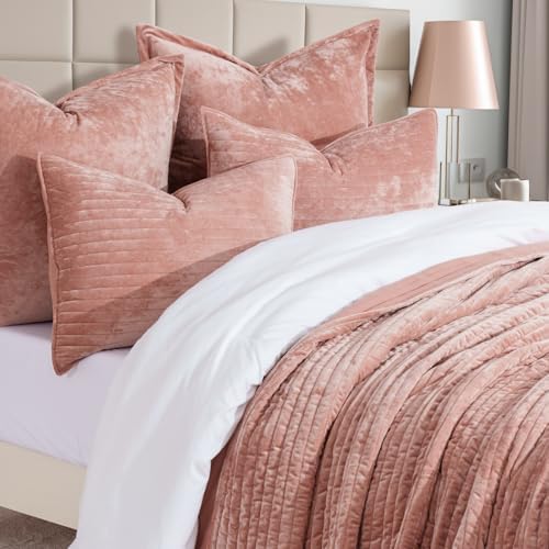 EVERGRACE Velvet Quilt Set King Size with 2 Shams