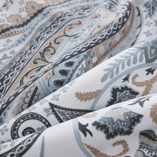 Cozaline Blue Paisley Queen Duvet Cover Set 3 Pcs