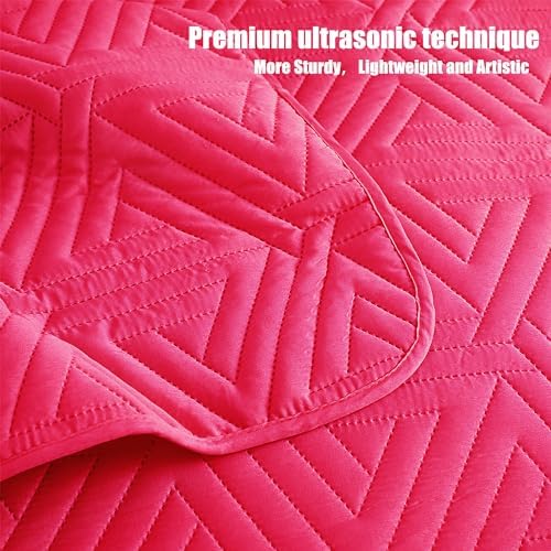 Whale Flotilla Hot Pink Soft Reversible Quilt Set 1