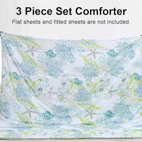 Tritard Coastal Comforter Set King Size 3 Piece