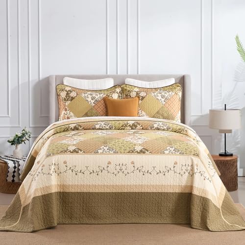 SahSahCasa 100 Cotton Oversized California King Bedspread Set