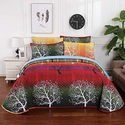 Swanson Beddings Rainbow Tree Quilt Set King Size