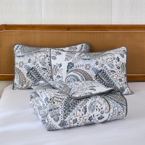 Cozaline 100 Cotton King Quilt Set with 2 Pillowcases