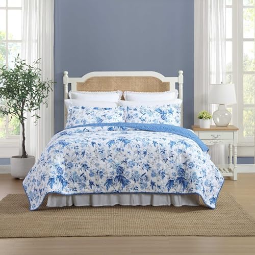 Laura Ashley - FullQueen Quilt Set with Reversible Floral Design