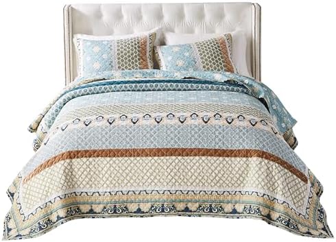 Greenland Home Thalia Quilted Bedding Set 3-Piece FullQueen Blue