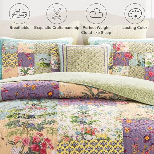 YAYIDAY Quilt Set Queen Size Patchwork Bedspread