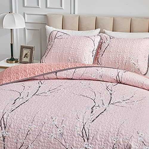 UOZZI BEDDING 3 Pieces Reversible Quilt Set