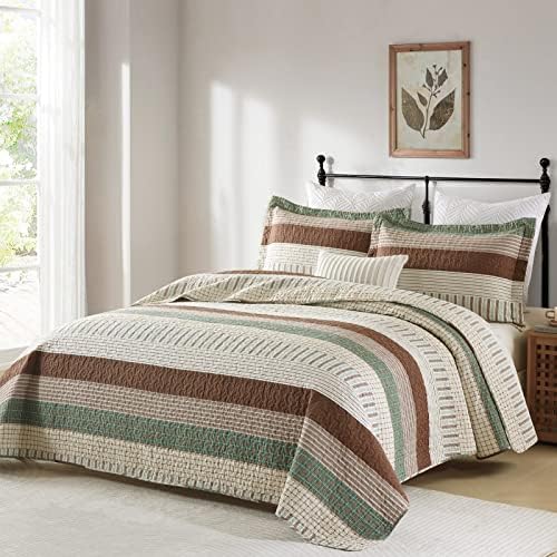 PANGUSHAN 100 Cotton King Quilt Set 3 Pieces