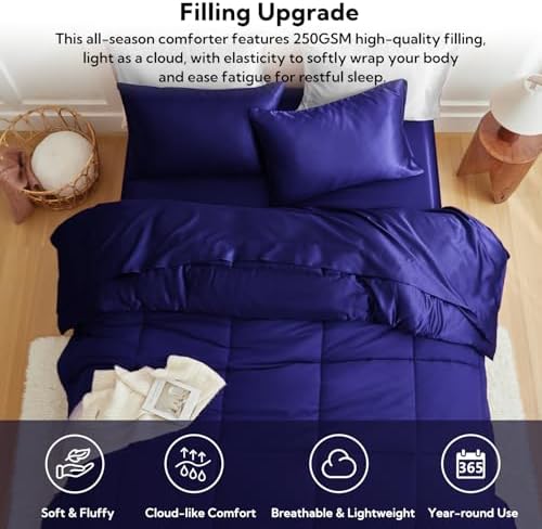 MRHM Reversible Comforter Set Navy Blue