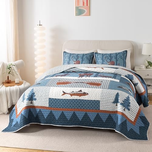 Soul Lane True North Fish Quilt Set - Twin