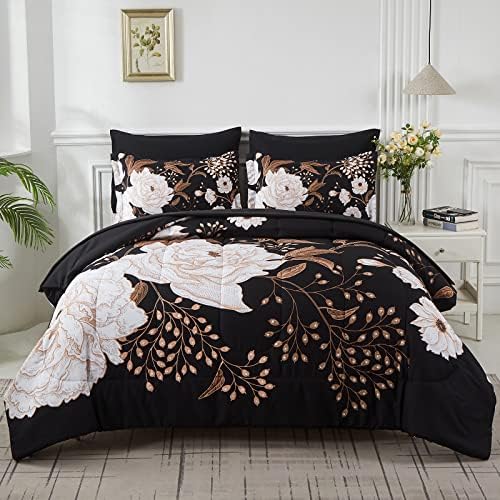 Yogeneg 5 Piece Twin Comforter Set Botanical Floral Bedding 1
