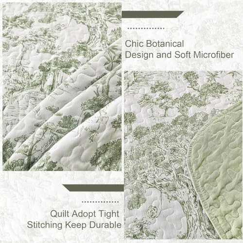 WONGS BEDDING Botanical Quilt Set Twin Size