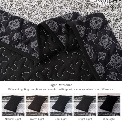 WONGS BEDDING Boho Quilt Set Queen Size 3 Pieces