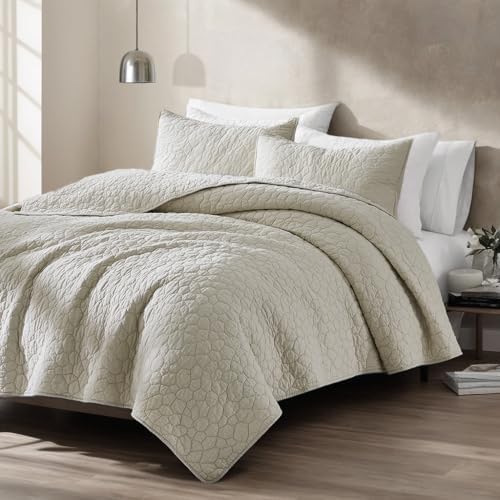 Palassio Beige Cotton Quilt Twin Set with Pillow Sham