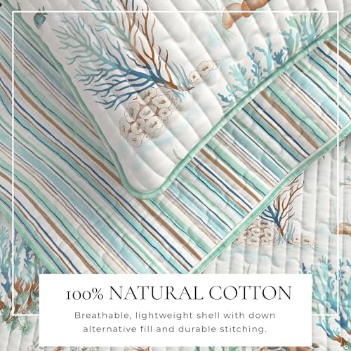 Great Bay Home Aqua Grove Quilt Set with Shams