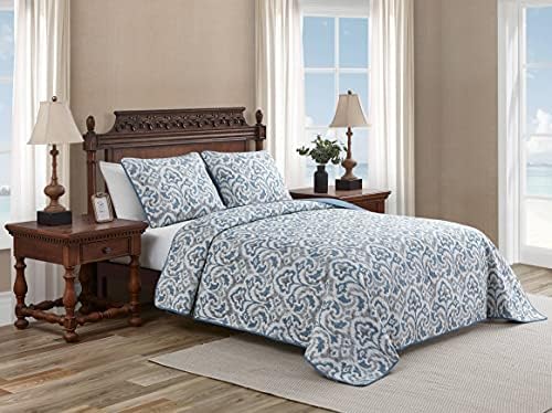 Tommy Bahama Twin Quilt Set - Reversible Cotton Bedding with Matching Sham