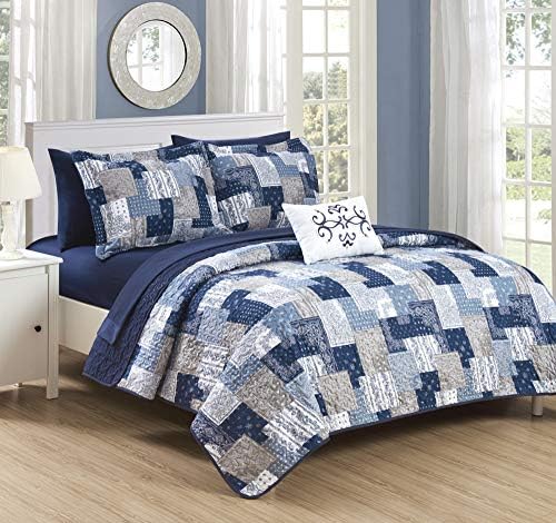 Chic Home Eliana 3 Piece Reversible Quilt Set Paisley Print
