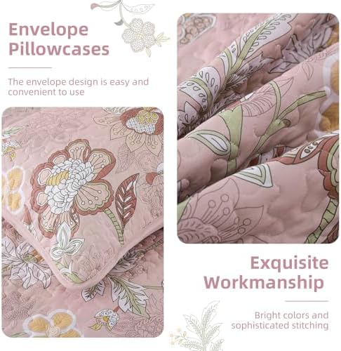 WONGS BEDDING Floral Quilt Set King Size 3 Piece