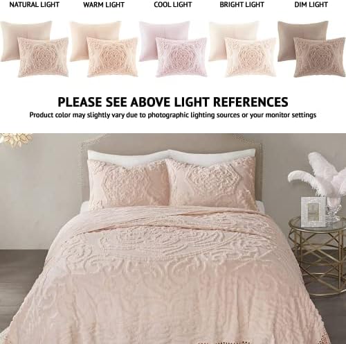 Madison Park Laetitia Cotton Quilt Set with Tassels Shabby Chic
