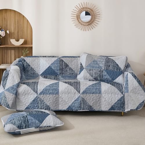 Dintszyayue 3 Piece Queen Quilt Set Blue