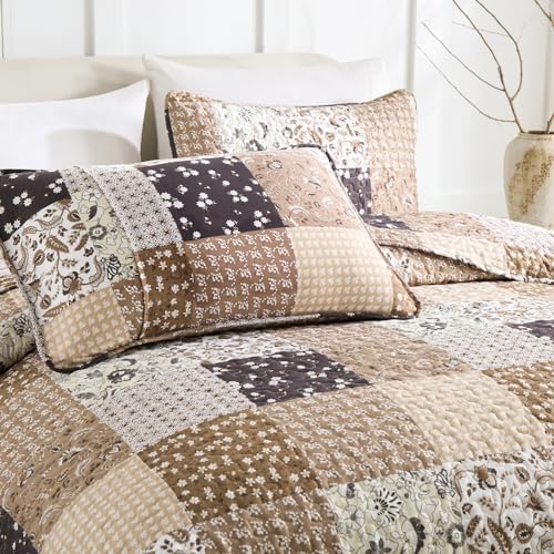 Menghomeus Brown Boho Quilt Set Queen