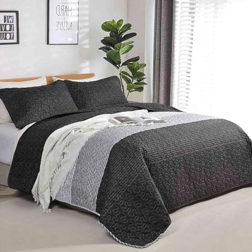 Nanko Quilt Set Queen Full 3 Pcs Modern Patchwork