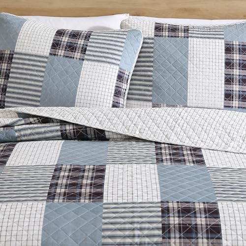Eddie Bauer Twin Quilt Set Reversible Cotton Bedding with Matching Sham All Seasons