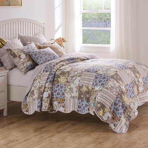Greenland Home French Country Patchwork Quilt Set 2-Piece TwinXL Multi
