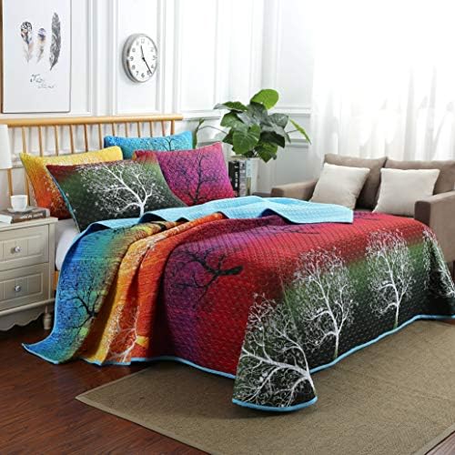 Swanson Beddings Rainbow Tree Quilt Set King Size