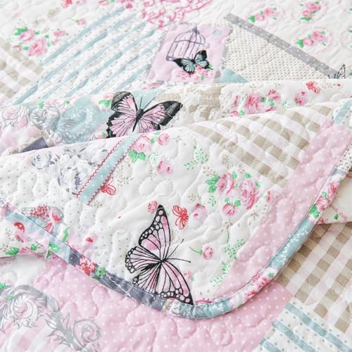 Cmfshape Romantic Patchwork Quilt Set Queen Size