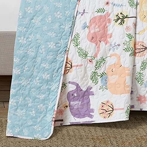 Lush Decor Hygge Elephant Quilt Set Twin White
