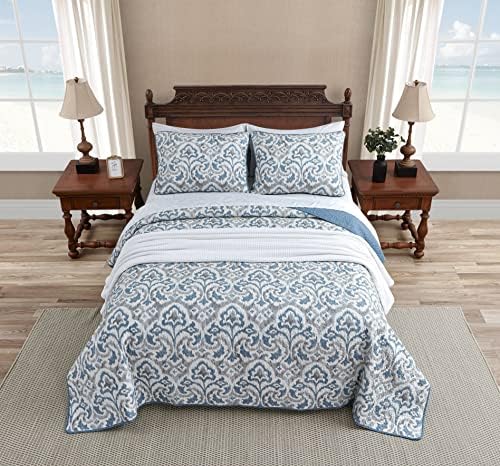 Tommy Bahama Twin Quilt Set - Reversible Cotton Bedding with Matching Sham