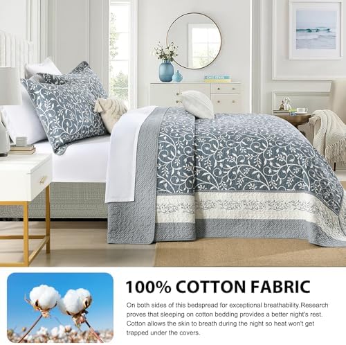 DDUOXIN Oversized King Bedspread 128x120 - 100 Cotton Reversible Set