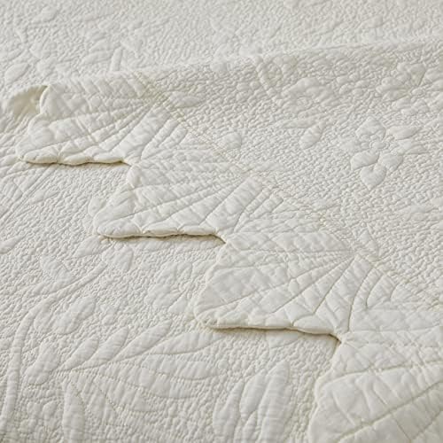 Brandream 4-Piece Cream White Quilt Set Twin Size